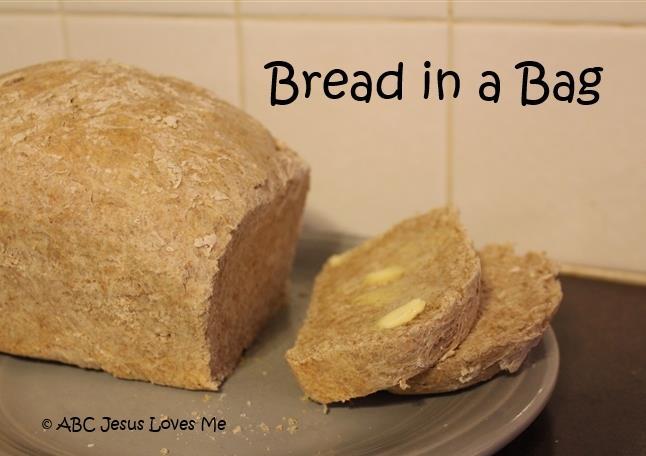 ABC Jesus Loves Me Easter Activity Workbook Page 17 Bread in a Bag Prepare three bags with the following ingredients: Bag 1 (gallon sized bag) 1 ½ cup white flour 1 package dry yeast (2 ¼ teaspoons)