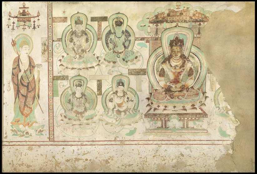 Fig. 40 Mandala of Mahavairocana Tathagata; Bodhisattva Dizang (north/left), east wall, main chamber, Cave 25, Yunlin