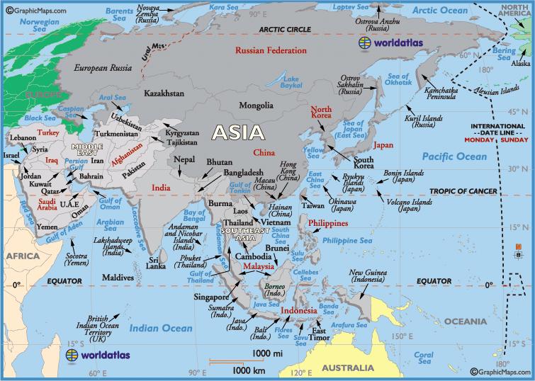 Glimpse of Asia The world's largest and most populous continent with 52 countries.