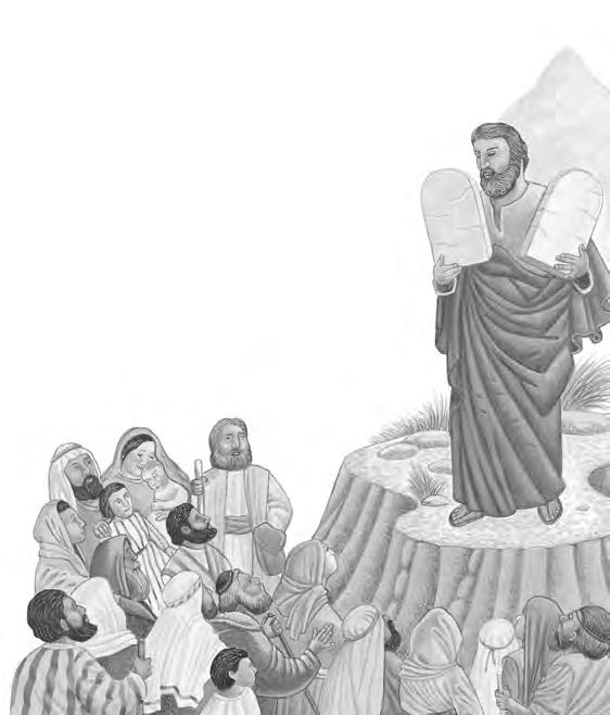 22 Art Print 22 shows Moses receiving the Ten Commandments from God. How can you show that you know the commandments? Follow God s Laws Moses was a great leader of the Jewish people.