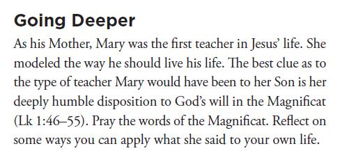 Modeling Mary, the First Disciple-Teacher Follow the directions in the two