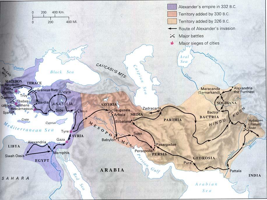 Alexander s route Battle of Issus (vs.