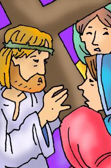 The Eighth Station Jesus Meets the Women of Jerusalem Jesus made many friends. He stayed at peoples homes. He taught many people. He healed those who were sick. Even now Jesus did not walk alone.