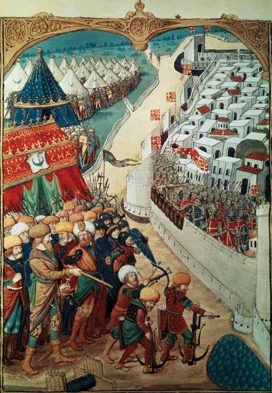 This painting shows the siege of Constantinople, which