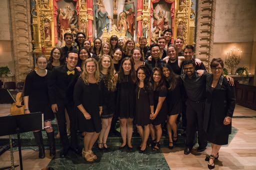 With more than 50 members, Founders Chapel Choir provided music at