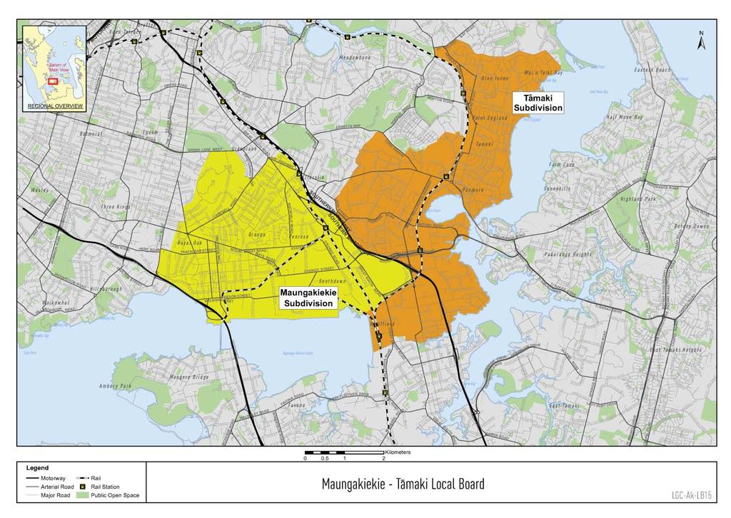 Map of Maungakiekie-Tāmaki local board area This report is part of a broader series of 2013 Census reports being developed by the Research, Investigations and Monitoring Unit at Auckland Council.