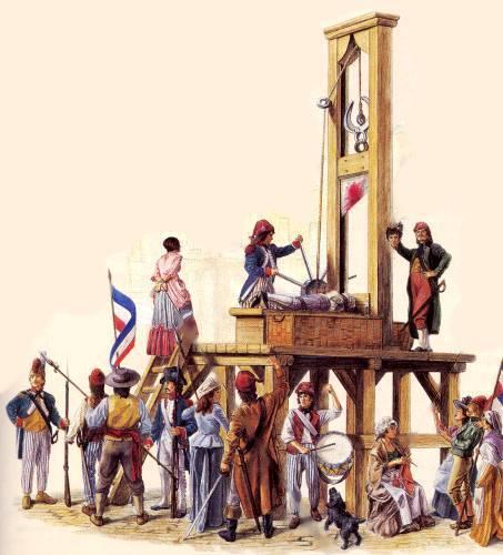 The Guillotine When executioner cranked the blade to the top, a mechanism released the blade and severed the victims head from the body Doctors believed that a victim s head