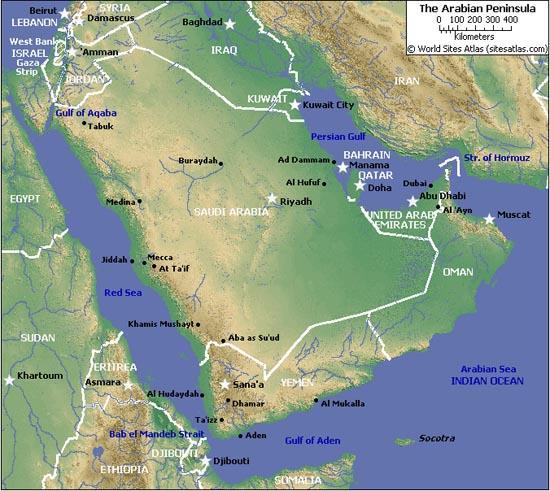 Questionnaire: Lesson 2.9. 1 Jazeeratul-'arab (the Arabian Peninsula) Review the map to familiarize yourself with the area.