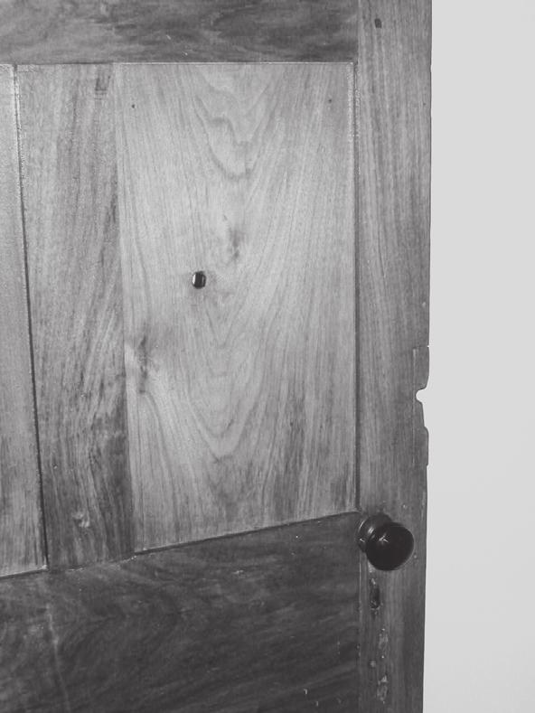 BYU Studies Quarterly, Vol. 47, Iss. 4 [2008], Art. 2 Physical Evidence at Carthage Jail V 15 Fig. 9. Bullet holes in bedroom door.