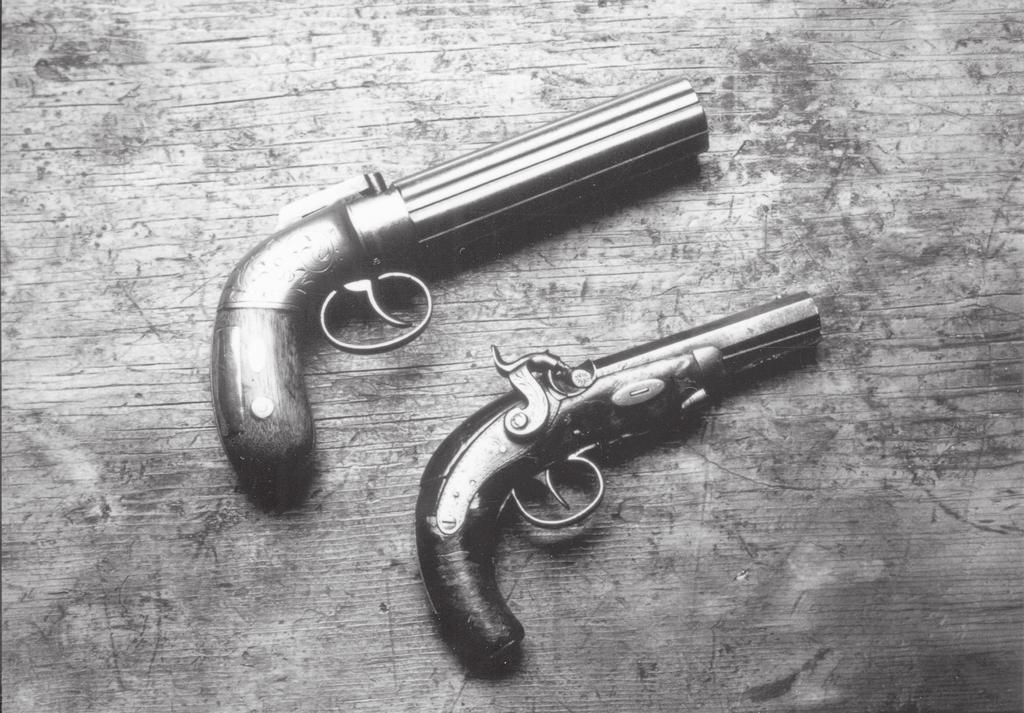 BYU Studies Quarterly, Vol. 47, Iss. 4 [2008], Art. 2 Physical Evidence at Carthage Jail V 35 Fig. 19. Pistols given to Joseph and Hyrum Smith while they were in Carthage Jail.