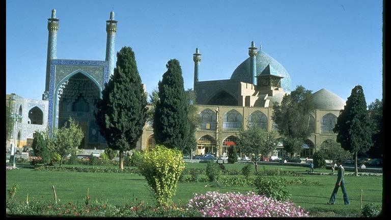 Masjid-i-Shad: 1612-37 Iran General view of the Mosque showing the portal with its two minarets echoed
