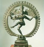 134 EXPLORING WORLD RELIGIONS Figure 4.13 The image representing Shiva as Nataraj, the Lord of Dance, is a prevalent Hindu icon (Figure 4.13).