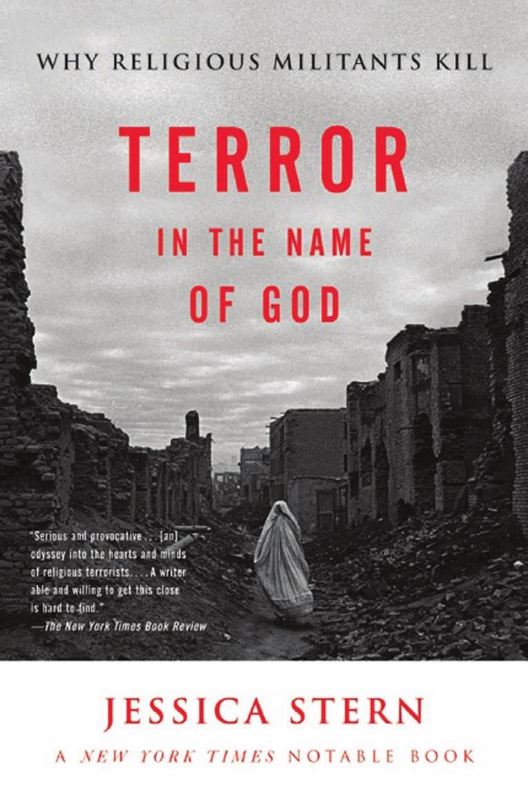 Terror in the name of God: Book Review by Maham Khan Author Jessica Stern Author Jessica Stern has sought to discover the underlying reasons why normal people with normal sensitivities suddenly