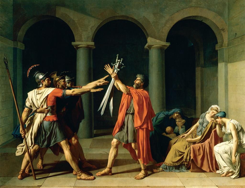 Jacques-Louis David completed The Oath of the Horatii in 1784.
