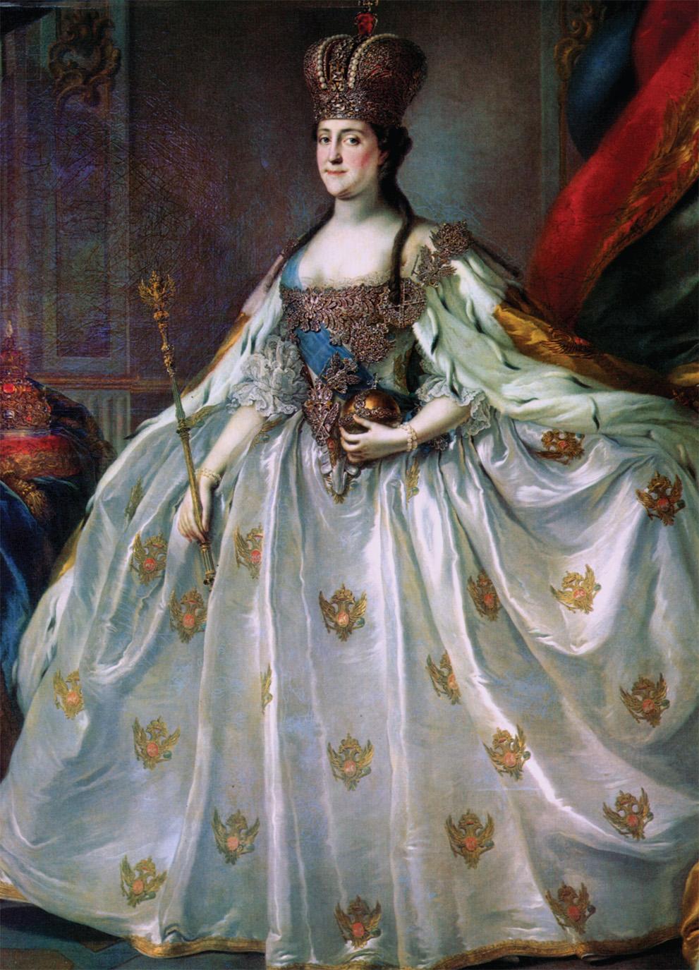 Catherine the Great ascended to the Russian throne after the murder of her husband.