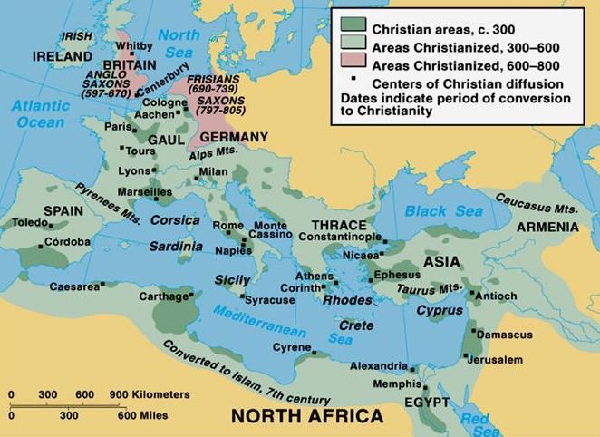 The Spread of Christianity In the west, no single empire arose in Rome. Germanic groups established many small kingdoms.