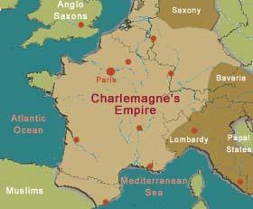 CHARLEMAGNE ROMAN EMPEROR In 800 CE, Charlemagne traveled to Rome to put down a mob who had attacked the Pope To thank him, the Pope gave him the title of Roman Emperor This