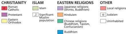 groups. Skills Assessment: Human Systems How are geographic factors reflected in the distribution of religious members today? MEMBERSHIP IN WORLD RELIGIONS, C.