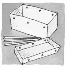 Lesson 6 n Option 3: Lifting the Roof SUPPLIES: shoe box with lid, dowels, hole punch, people or animal figures Before class, punch holes in a shoe box and lid as shown in the margin.