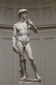 In sculpture, Michelangelo s David depicted