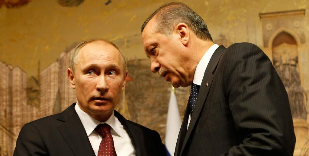 The murtadd, Erdogan, with his Crusader ally, Putin a barrier to block Islamic State mujahidin from reaching their lands.
