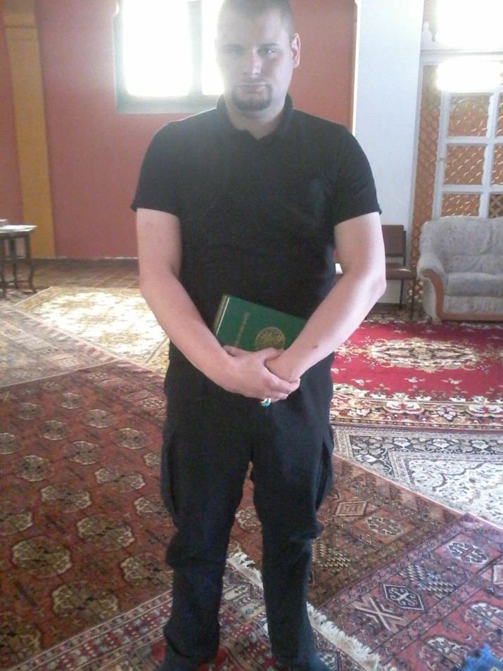 First lesson to new Muslim, Erik Third photos are of a young new Muslim, Erik, who came to learn the Quran. He was given a first lesson to learn Bismil Allah.
