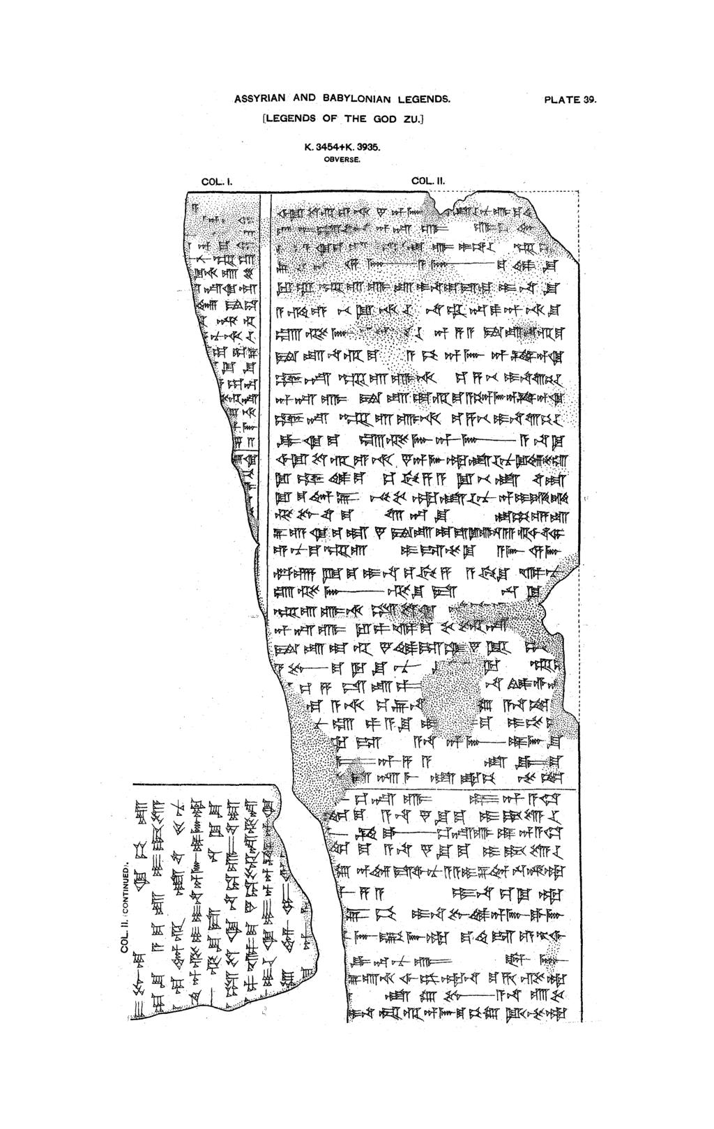 ASSYRlAN AND BABYLONIAN LEGENDS. PLATE 39.