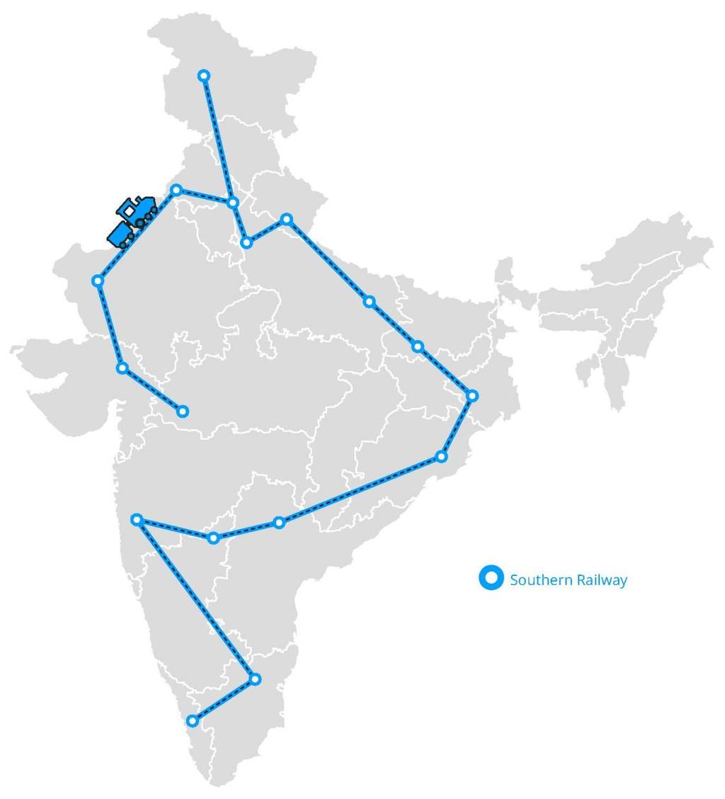 TRAIN ROUTES: SOUTHERN RAILWAY Maharashtra-Karnataka-Andhra -Odisha-West Bengal -Tamil Nadu