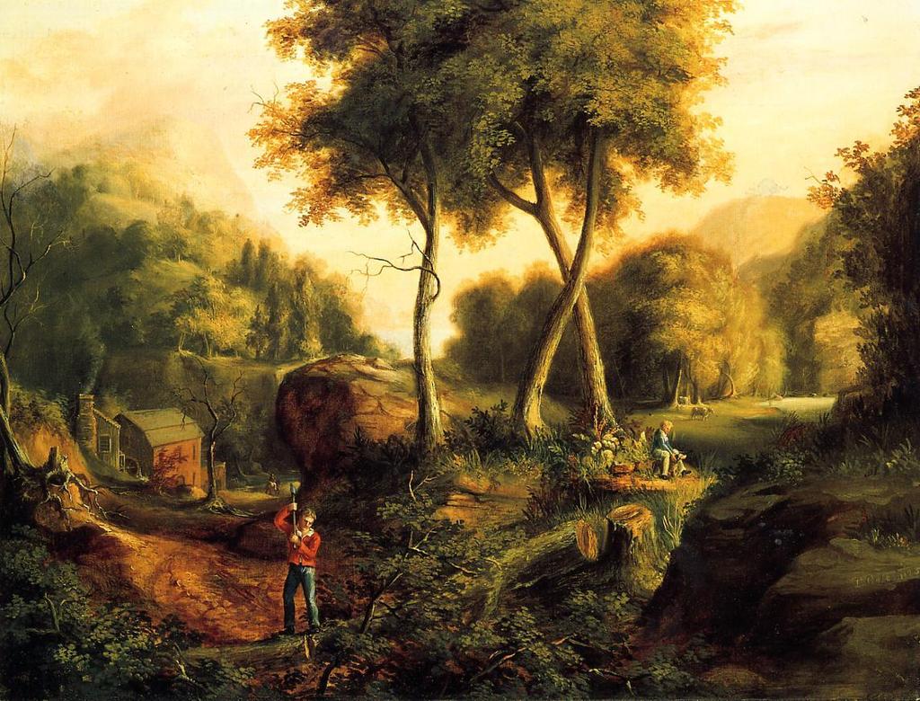Hudson River School of Art -Influenced by Romanticism -Paintings of American landscapes -Promoted Manifest Destiny -Three