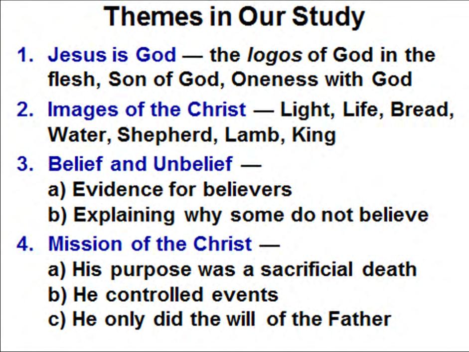 Themes in John 11 Jesus is God Son of God glorified (4, & see 40) You are the Christ, the Son of God who is come into the World.