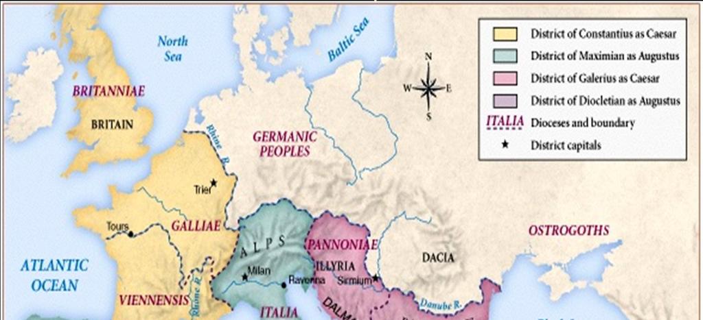 1. The Byzantine Empire The Roman Empire Divided in 294 The