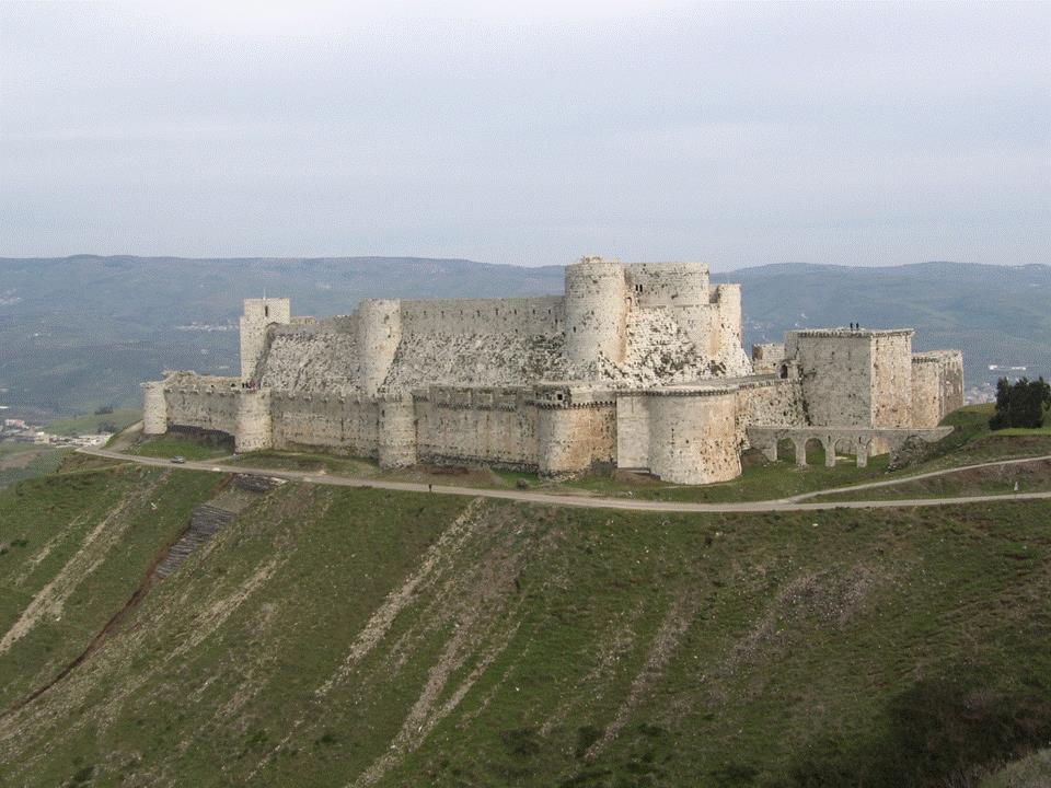 Krak des Chevaliers, Syria. It is one of the most important preserved medieval military castles in the world, and one of the most spectacular. T. E.