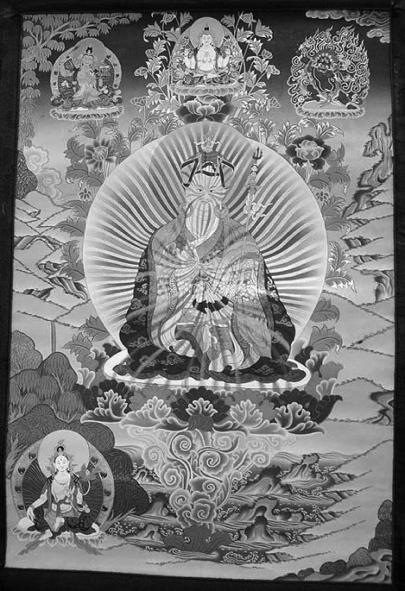 infinite knot, victory banner and wheel. Color in Buddhist Art Mystic Padmasambhava! Black symbolizes killing and anger!