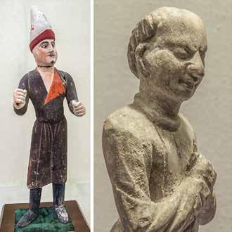 Fig. 9. Tomb figurines (mingqi) depicting foreigners on the Silk Road: (left). A groom, from Astana Tomb No. 206 of Zhang Xiong (d. 633) and his wife Lay Qu (d.