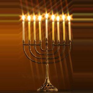 Hanukkah: The 9 Pointed Menorah 8 candles celebrate the 8 nights after the temple was