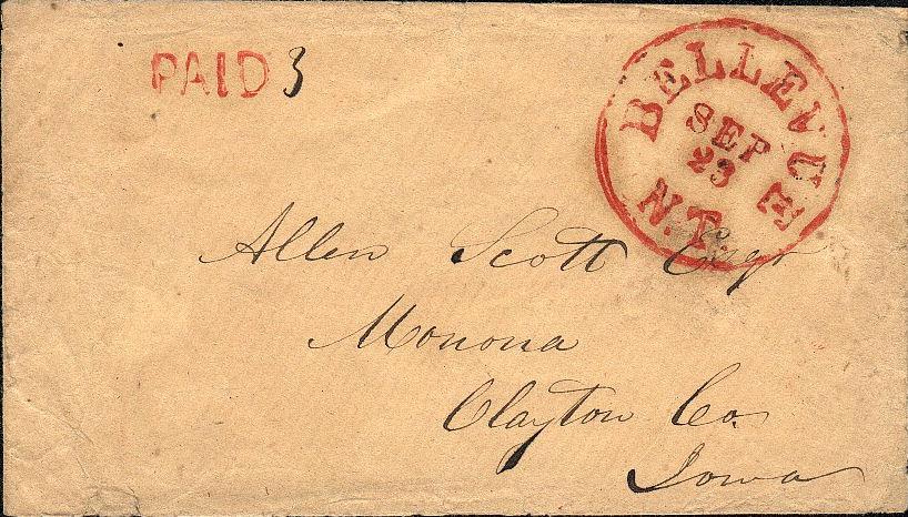 Post office established Jan 15, 1855. Bellevue N.