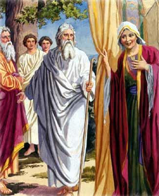 Three wise men visited Abraham and told him