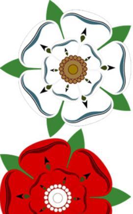 The House of Lancaster bore a red rose and the House of York with white rose Strengthened the English throne