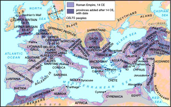 Pax Romana 200 years; peace, unity, order, prosperity Roman legions maintain