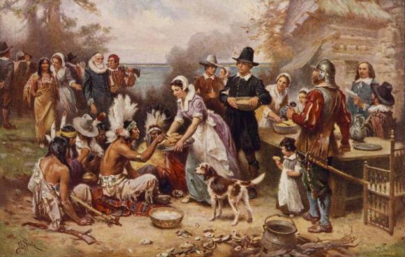 The First Thanksgiving This painting by J.L.