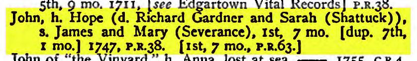25, P.R.62.] Jennette, w. Joshua, June 12, 1812, c.r.l. [w. Joshua (s. Jonathan and Hepsabeth) [ sic 1 see Joshua J, d. Joshua Gardner and E lizabeth (Gardner), 13th, 5 mo., a. 52, P.R.J8.