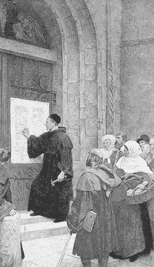 I. The Protestant Reformation C. The 95 Theses 1. written in 1517, posted on the door of Wittenberg s church 2.