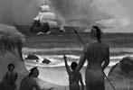 Presenting the Read-Aloud 10 minutes Not the Indies Show image 4A-1: Natives watch Columbus 1 1 What do you see in the picture? [Be sure to point out the native people on the shore.
