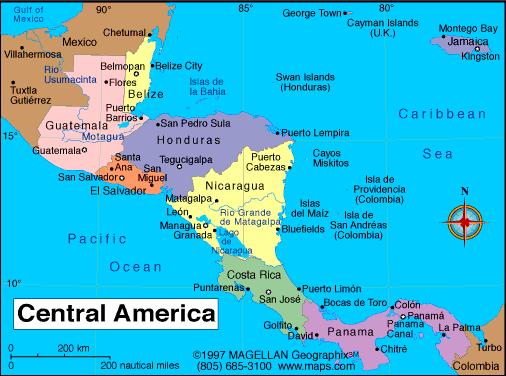 North & Central America Label: Mexico, Cuba, Guatemala, Costa Rica, El