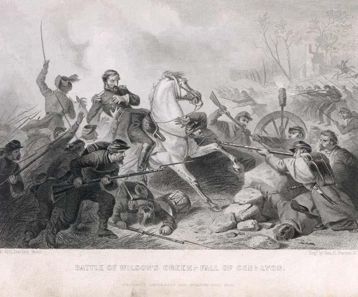 Images of Wilson s Creek "Battle of Wilson's Creek.- Fall of Genl. Lyon." Steel Engraving by F.O.C. Darley and George E.