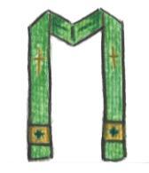 The is tied with a special knot and also symbolizes purity and chastity. Clue #1: The is the long slender part of Father s vestments.