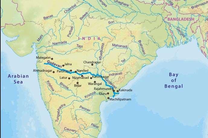 Godavari river system: Godavari Penganga Manjara Indravati Godavari - It originates from Trymbk peak near Nasik.