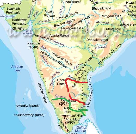 Cauvery: - It originates from Brhmgiri hill of Karnataka.