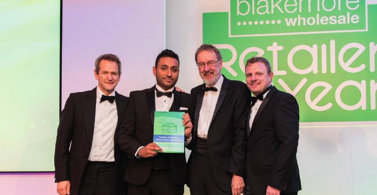 BLAKEMORE WHOLESALE RETAILER OF THE YEAR Independent retailers from across the Blakemore Wholesale estate came together in October 2016 for the annual Retailer of the Year Awards and Gala dinner.