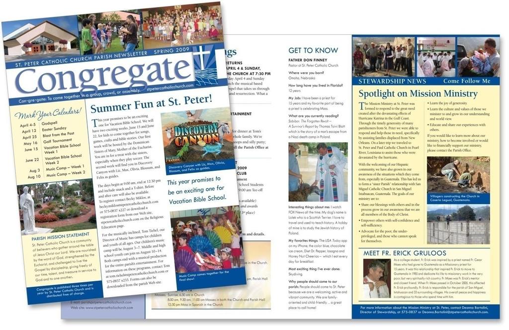 Resource Inform! is a newsletter design, print and mailing service that makes it easy to stay in touch with parishioners.